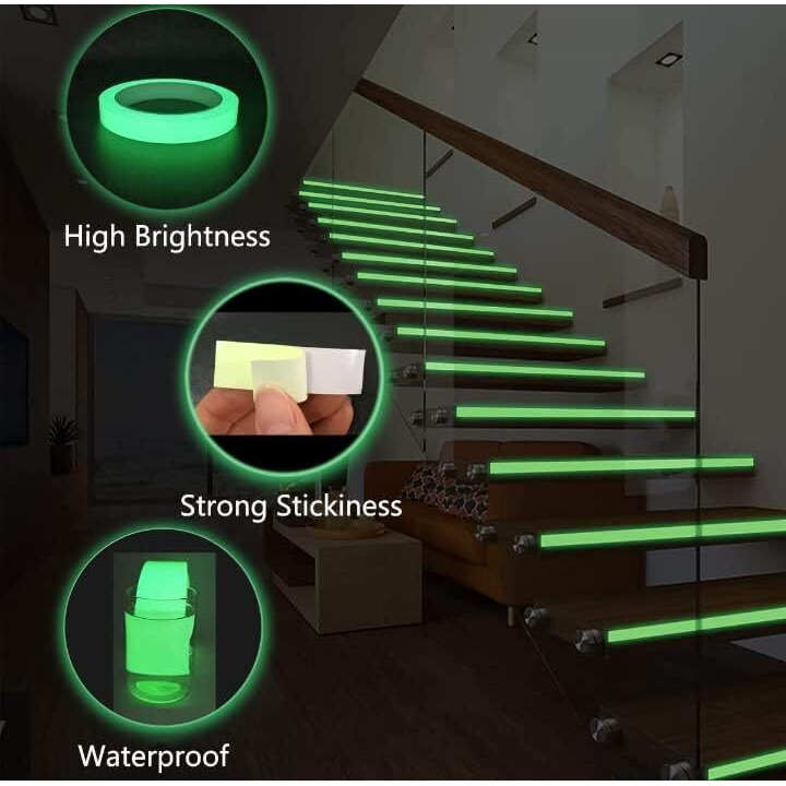 Cozycrest Tape Glow In Dark Green Redium Illuminating Night Glow Tape Decoration Tape 5 Metar