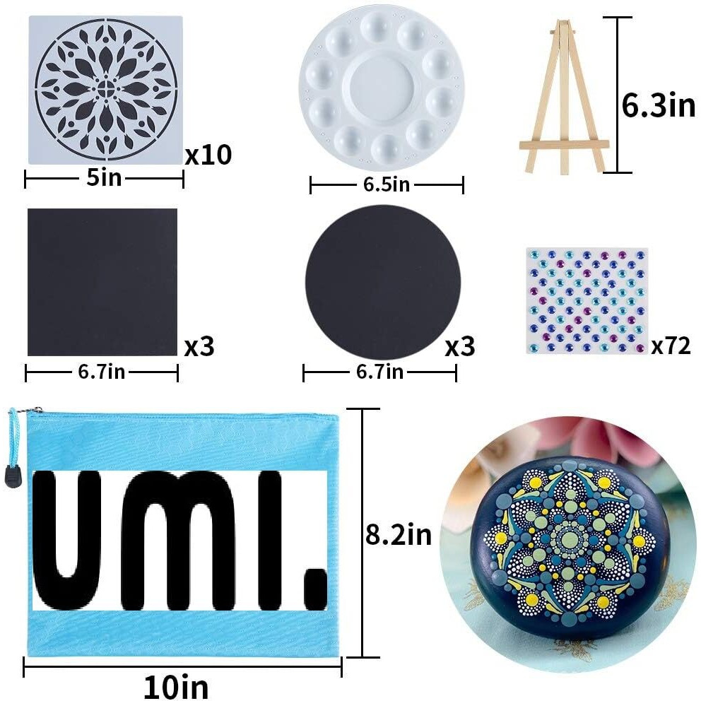 Amazon Brand - Umi 45Pcs Mandala Dotting Tools Set With Zipper Storage Bag For Painting Rocks,Mandala Art,Coloring Etc