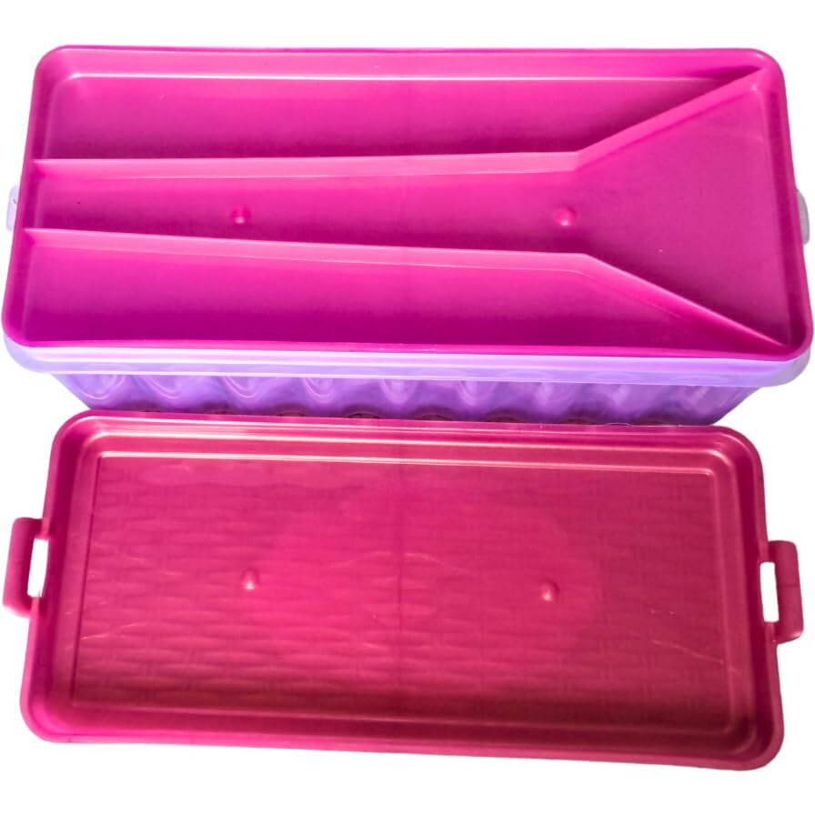 Aanij Plastic Big Tailoring Accessories Sewing Kit Box For Storage Scissor, Pin, Buttons, Needles & Reels Up To 36- Best In Home Stitching Item Storage- 1Pc Empty Box (Assorted Color)