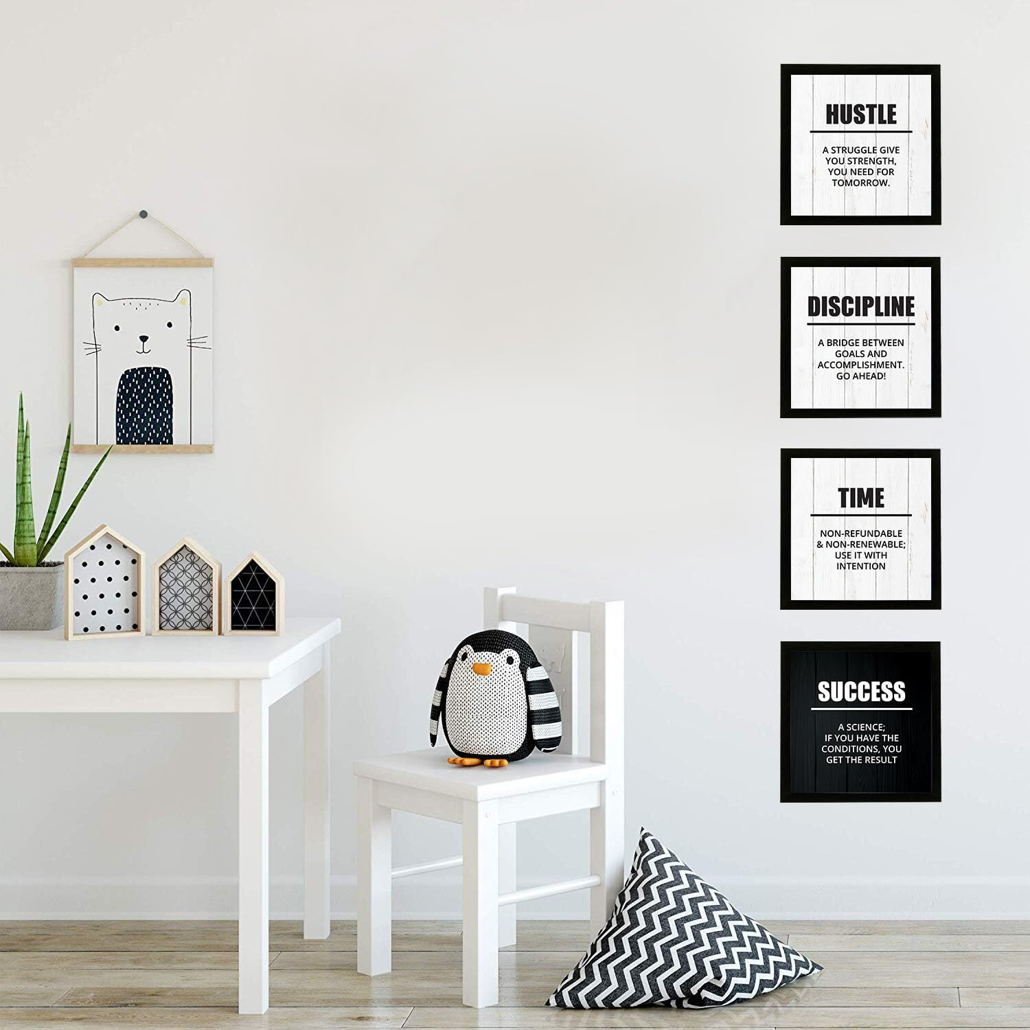 Chaka Chaundh Acrylic - Suitable Motivational Quotes Wall Frames Posters (White),L-38 Centimeters