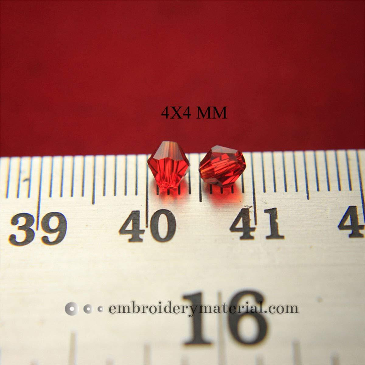 Embroiderymaterial Crystal Beads For Craft And Jewellery Making (Light Siam Color, 288 Pieces)