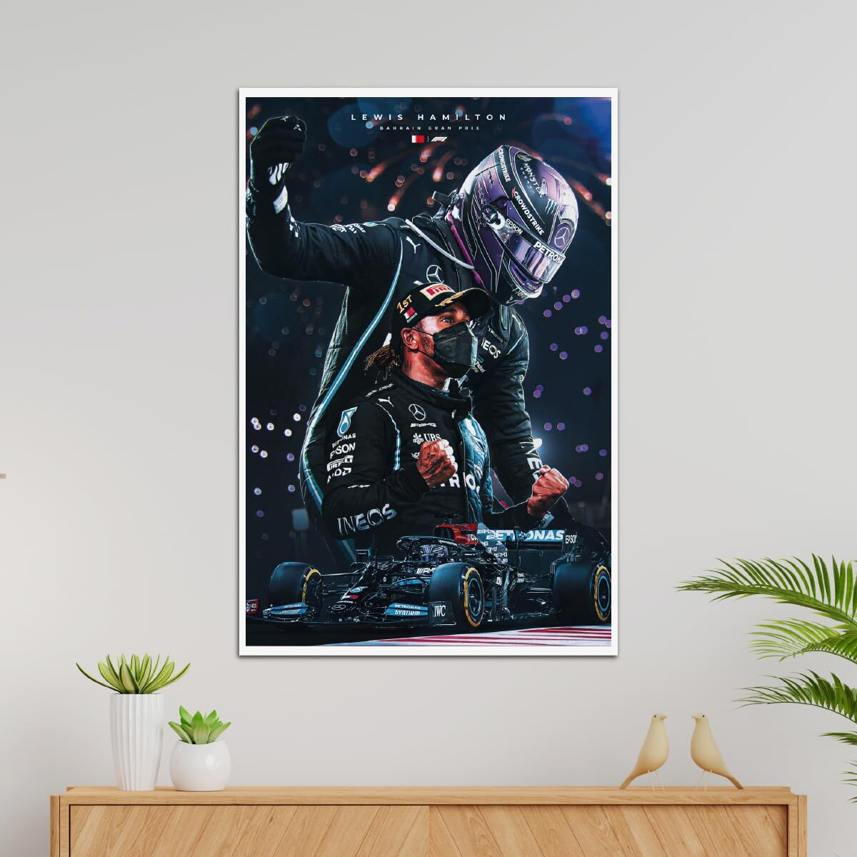 Tenorarts Formula One Racer Lewis Hamilton Poster F1 Fan Art Print Wall Poster With Thick 300 Gsm Matt Finish Paper (18Inches X 12Inches)