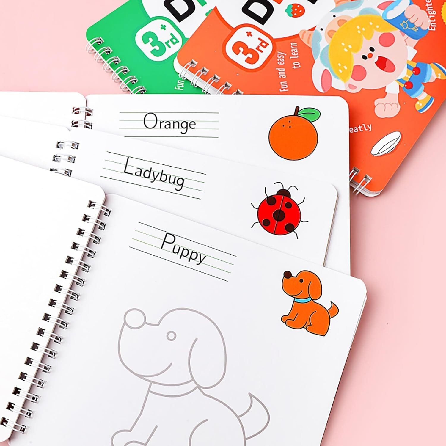 Super Toy 4Pc Magic Drawing Book For Kids Reusable Art Craft Practice Workbook For Toddlers 3-12 Years With 4 Refills Trace Drawing Book For Boys Girls Birthday Gift (Assorted Patterns)