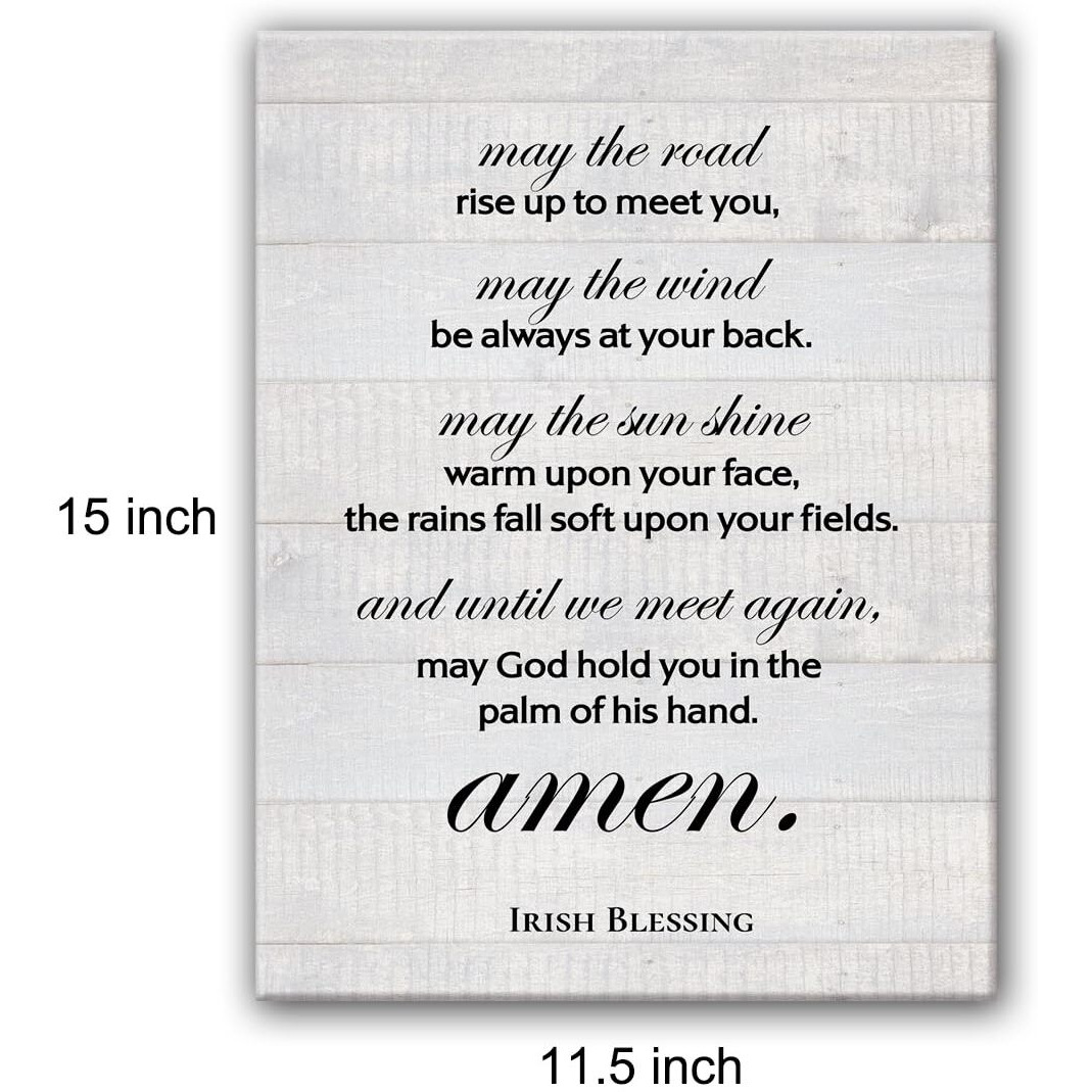 May The Road Rise Up To Meet You Irish Blessing Poster Canvas Wall Art For Home Office Decor - Positive Scripture Canvas Print Wall Art Painting Ready To Hang Gifts - Easel & Hanging Hook 12X15 Inch