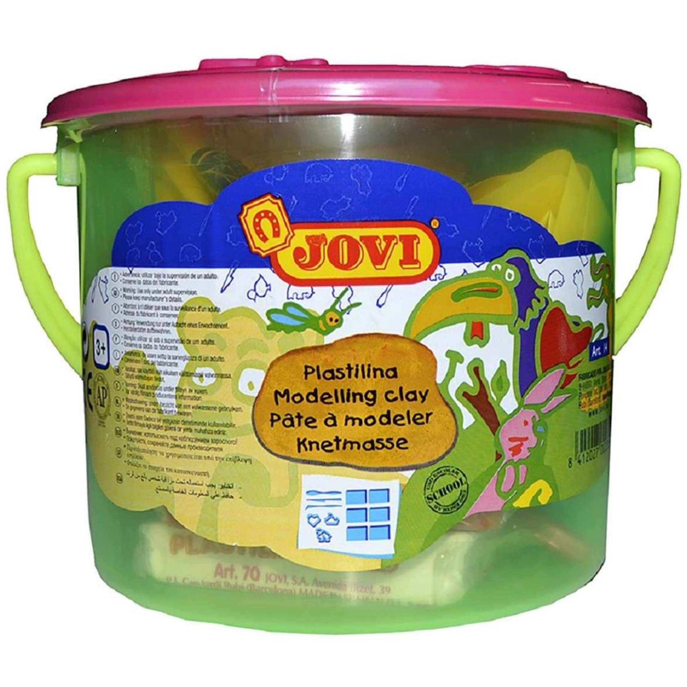 Jovi Plastilina 6 Color Bars Of Reusable Non-Drying Clay 3 Cutters 3 Tools 1 Sheet For Motor Skills