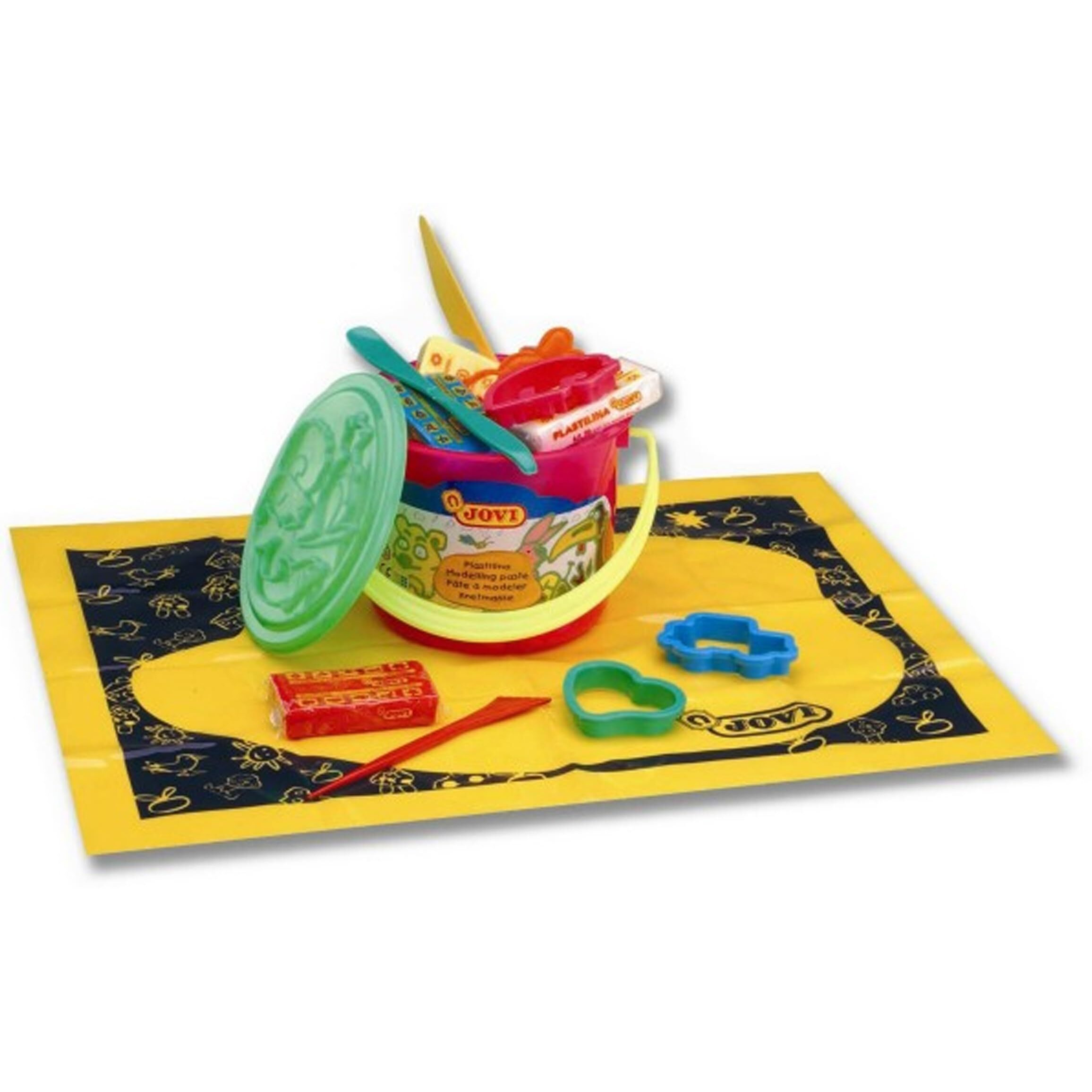 Jovi Plastilina 6 Color Bars Of Reusable Non-Drying Clay 3 Cutters 3 Tools 1 Sheet For Motor Skills