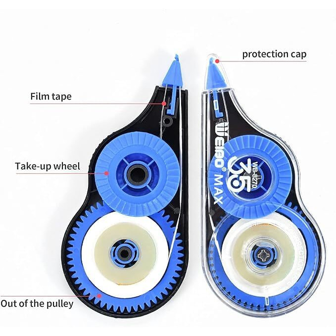 Eclet Correction Tape - Pack Of 2 Pcs Correctionstationary Items, Correction Pen Tape (Any 2 Rando Tape 12 Meter X 5 Mm, For Journal, Correction Pen, Whitener For Correction, M Color Sent) B