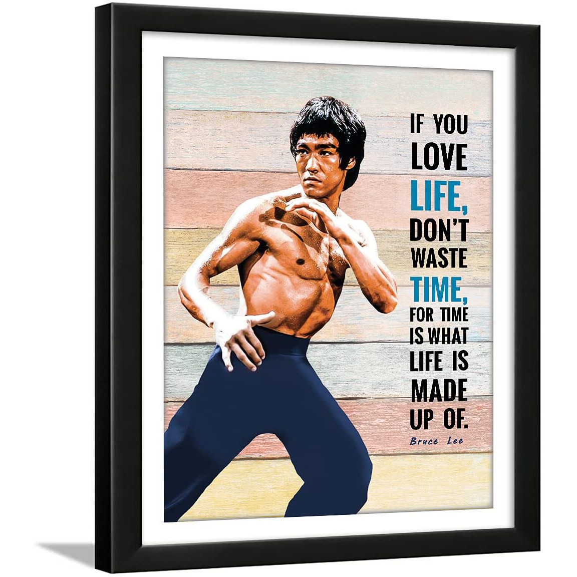 Chaka Chaundh - Bruce Lee Quotes Posters With Frame - Bruce Lee Motivational Quotes Wall Frame - Bruce Lee Posters Framed - Bruce Lee Inspiration Photo Frame - (13.6 X 10.6 Inches)