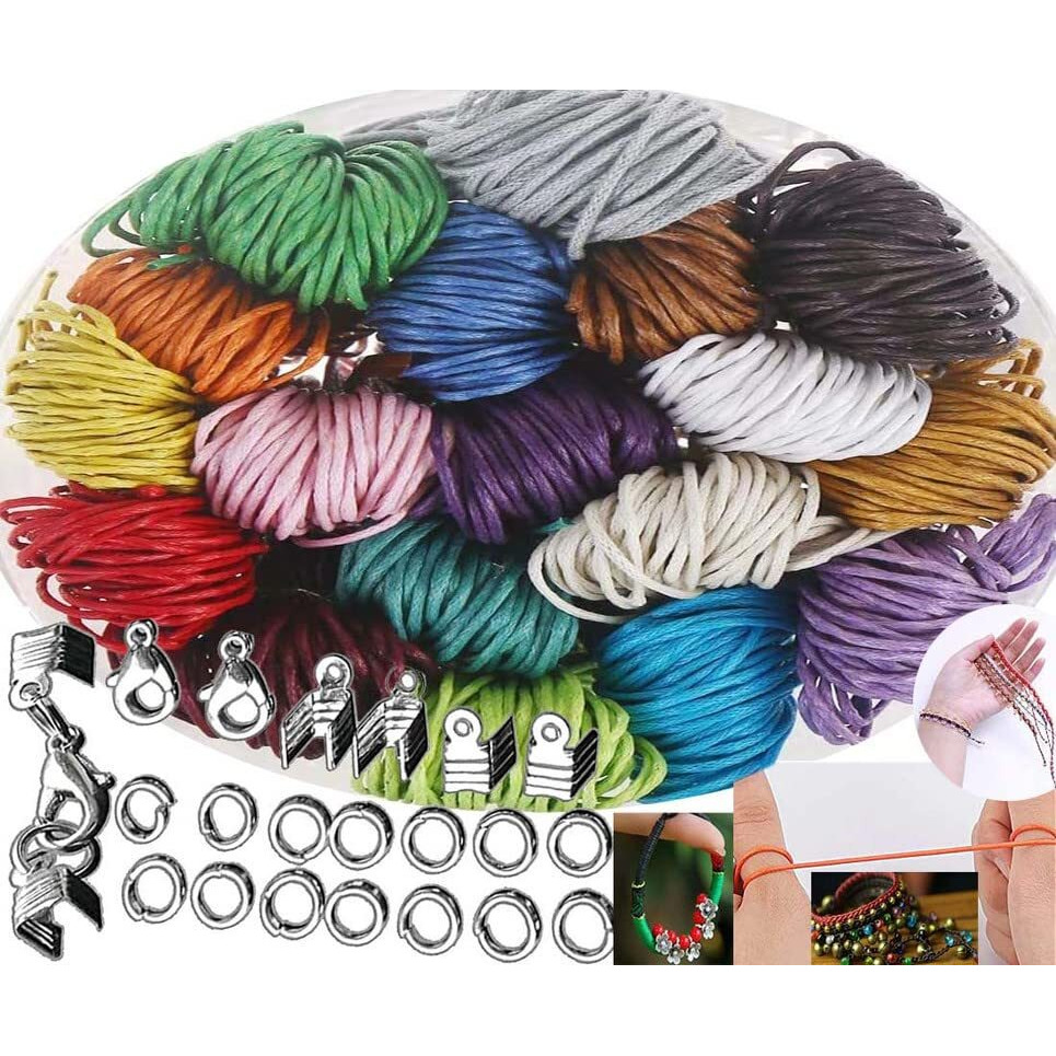 Diy Crafts 12 Mtr, Random, Colors 1-120 Yards Waxed Polyester Cord Thread Beading String For Bracelet Necklace Jewelry Diy Craft Making (12 Mtr, Random)