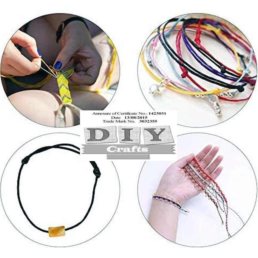Diy Crafts 12 Mtr, Random, Colors 1-120 Yards Waxed Polyester Cord Thread Beading String For Bracelet Necklace Jewelry Diy Craft Making (12 Mtr, Random)