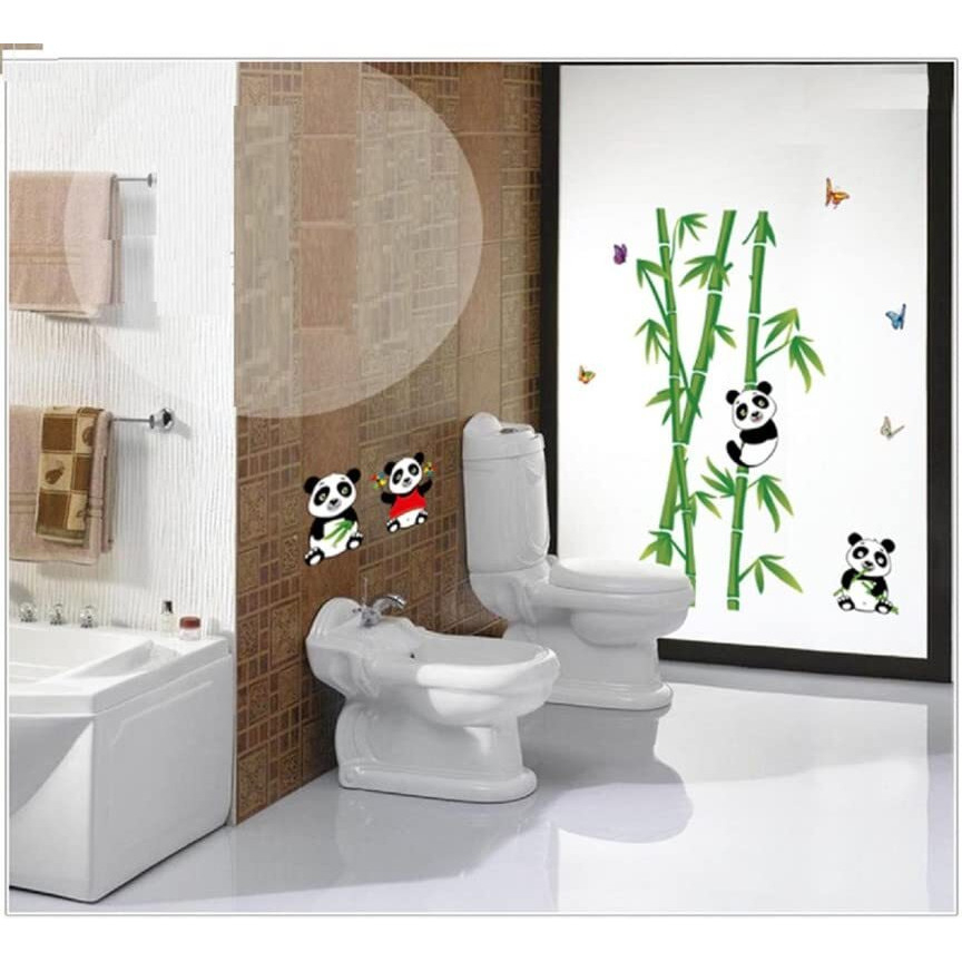 Jaamso Royals Panda Eat Bamboo Cartoon Wall Stickers, Wall Sticker For Kids Room, Animal Wall Stickers For Kids Room, Kids Room Stickers For Wall, Wall Stickers Panda (60Cm X 90Cm)