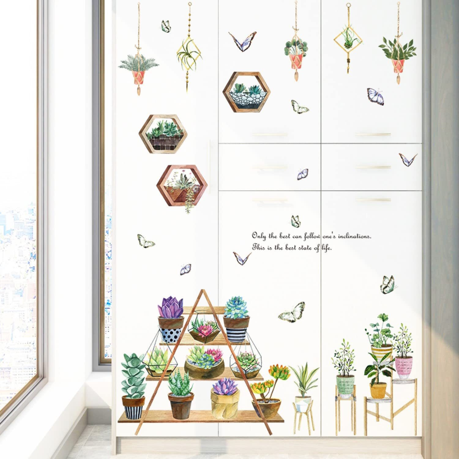 Jaamso Royals Hanging Green Plantsstickers For Walls Of Home, Wall Sticker For Living Room, Wall Stickers For Home, Wall Painting Stickers,.Living Room Wall Stickers (60 Cm*90 Cm)