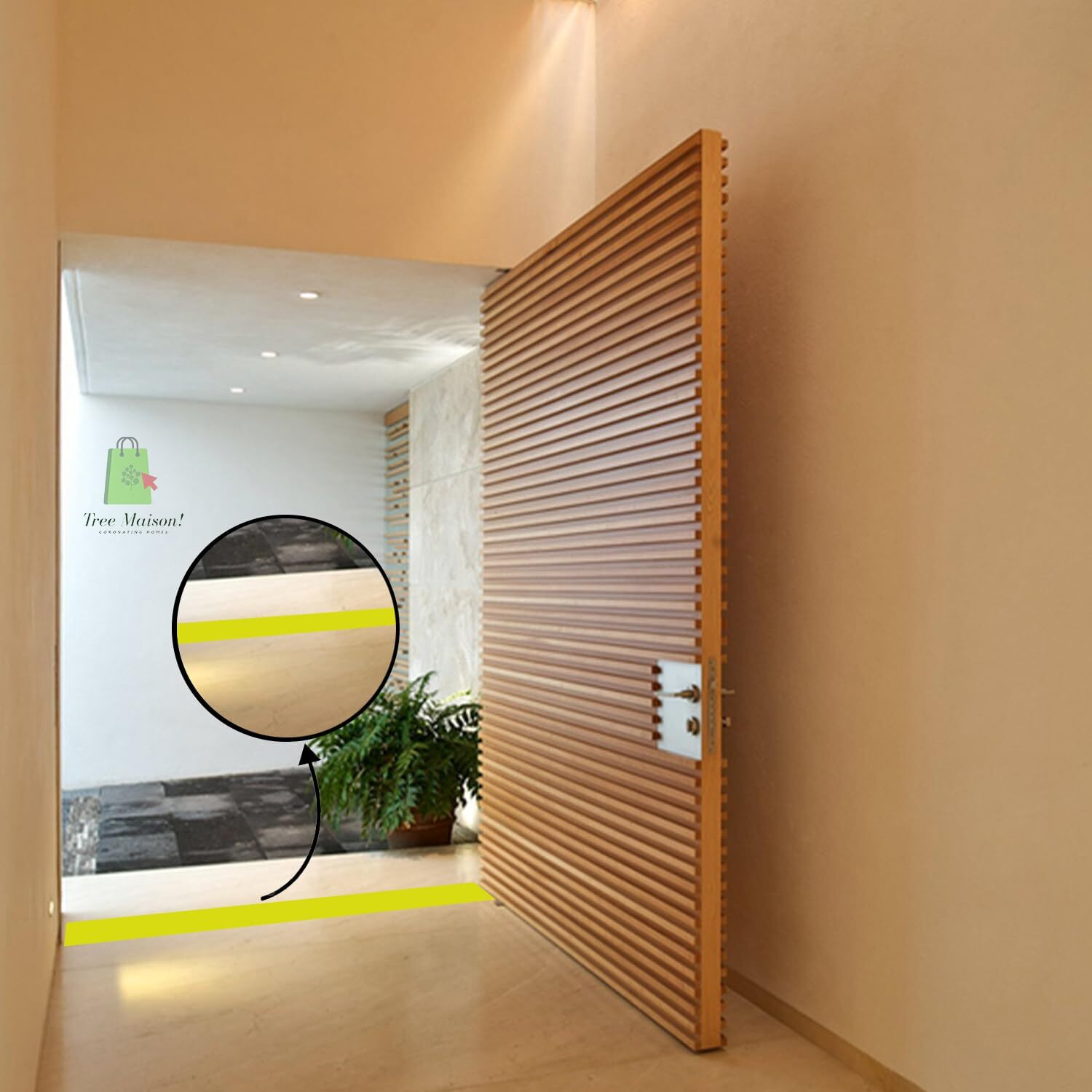 Treemaison Vastu White - Yellow Tape |Size - 4 Inch | Length- 10 Feet (Approx) |Vastu Tape Remedy For Toilet | Vastu Tape For Main Door Entrance | Pack Of 2