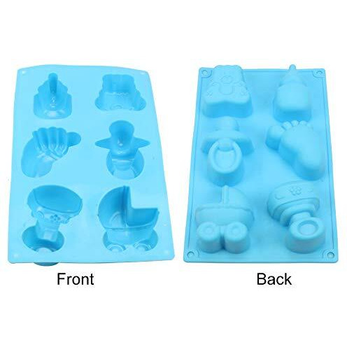 Klassic Silicone Mould Tray/Baby Products Design Cake Mould/Soap Making Mould Tray (Assorted, Pack Of 1), Blue, Standard Size (Kl-Silbabyblu)