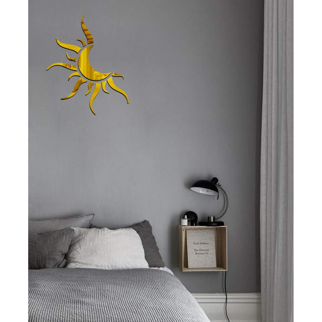 Ghar Kraft Chandramani Golden Acrylic Wall Sticker|Wall Sticker Decor|3D Wall Stickers For Home Decoration|Wall Sticker 3D For Hall|