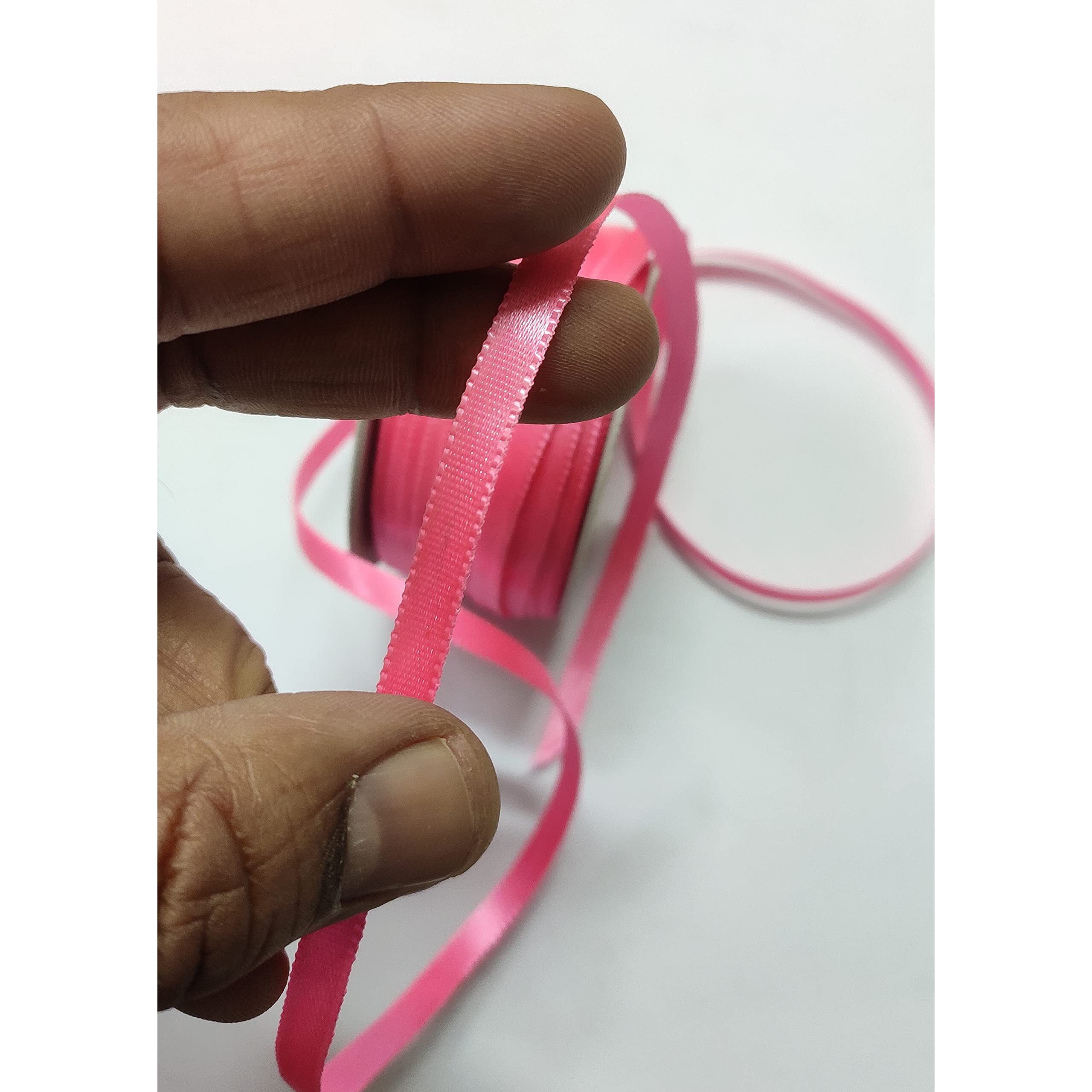 Omx Size - 0.25 Inch(6Mm), 45 Mtr Satin Ribbon For Decoration, Gift Wrapping, Multi-Purpose Use, (Fusia)