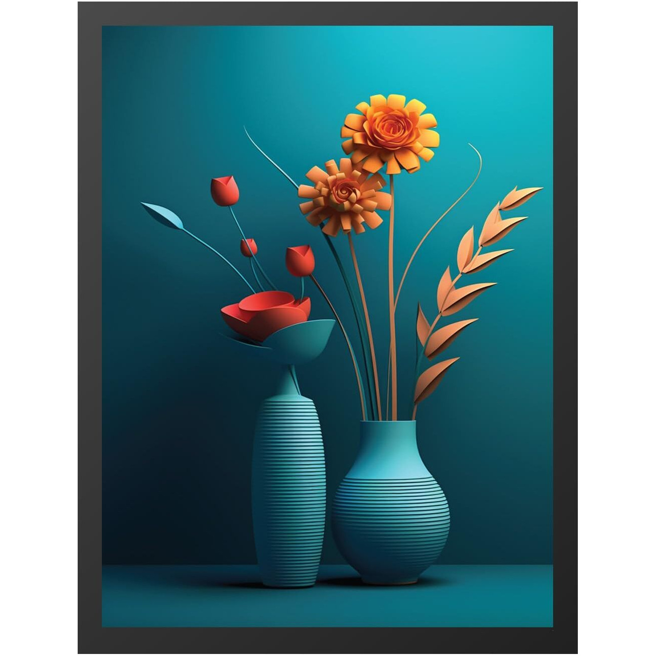 Uncover Mystery Flower Modern Art Digital Hd Print, Framed Poster Wall Art For Home, Office, Living Room Wall Decoration, (Size - 9.75 X 13.25 In), Frame Color  -Black-176