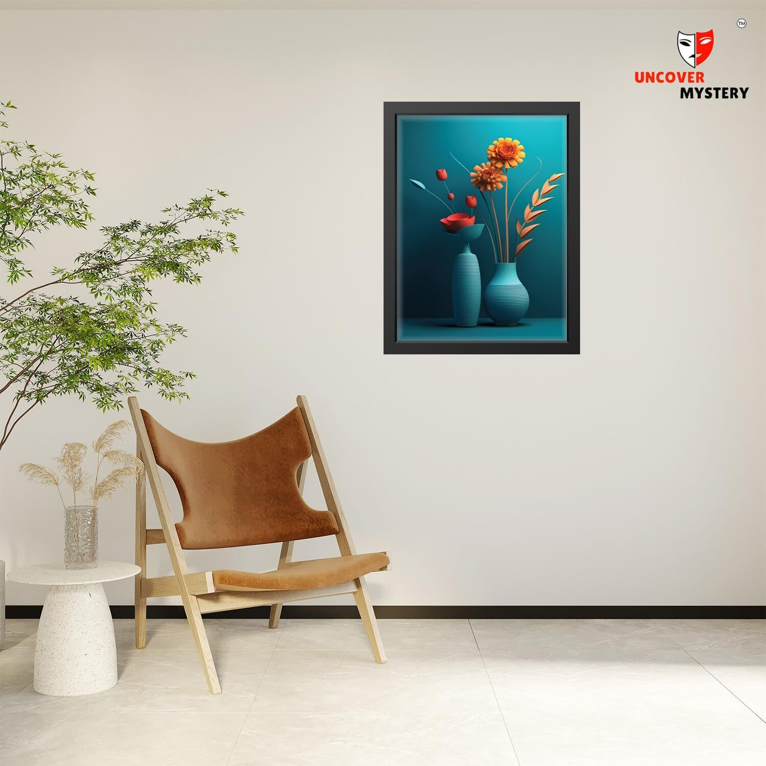 Uncover Mystery Flower Modern Art Digital Hd Print, Framed Poster Wall Art For Home, Office, Living Room Wall Decoration, (Size - 9.75 X 13.25 In), Frame Color  -Black-176
