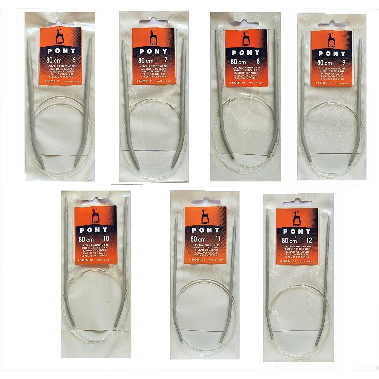 Ginroo Aluminium Circular Knitting Pin 80Cm (No.-6,7,8,9,10,11,12)