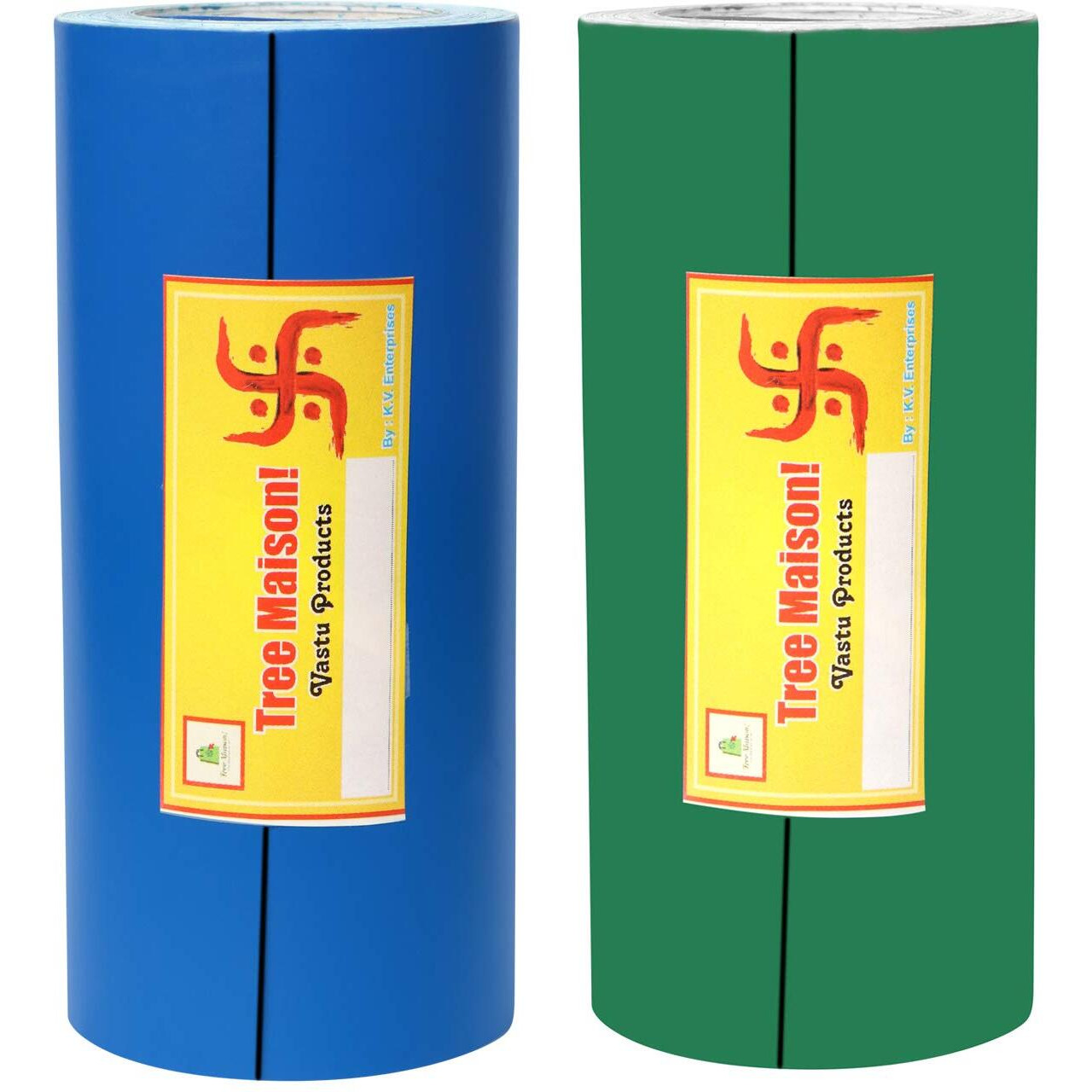 Treemaison Vastu Combo Of Blue-Green Color Tape |Size - 4 Inch| Length- 8 Feet (Approx) |Vastu Remedy For Toilet | Main Door Entrance | Tape Remedy | Pack Of 2