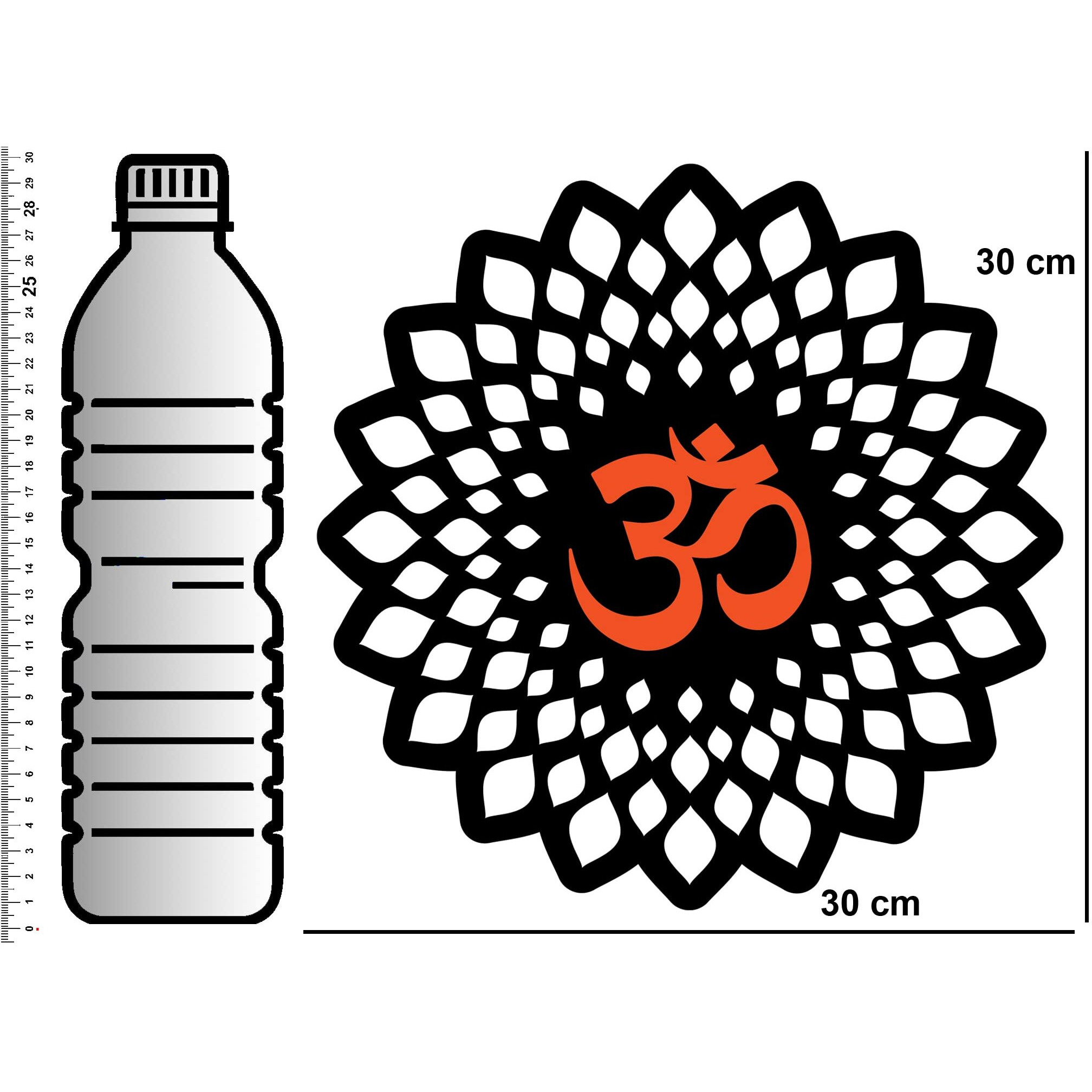 Freny Exim Om Wall Decor For Energy And Positivity Wall Art(Mdf, Black-Orange, 12 Inch)-003