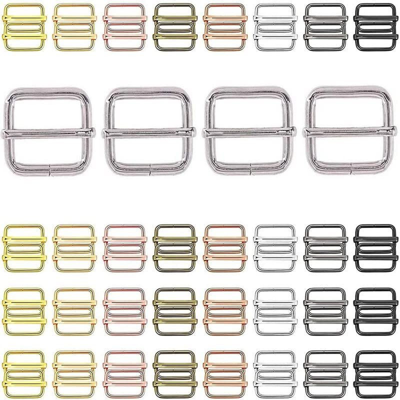 Diy Crafts 15 Pcs Slide Buckles, Golden Bright, Round Swivel Clasps With D Rings Slide Buckles Set Lanyard Snap Hooks Keychain Clip Hooks D Keychain Rings Lobs (15 Pcs Slide Buckles, Golden Bright)