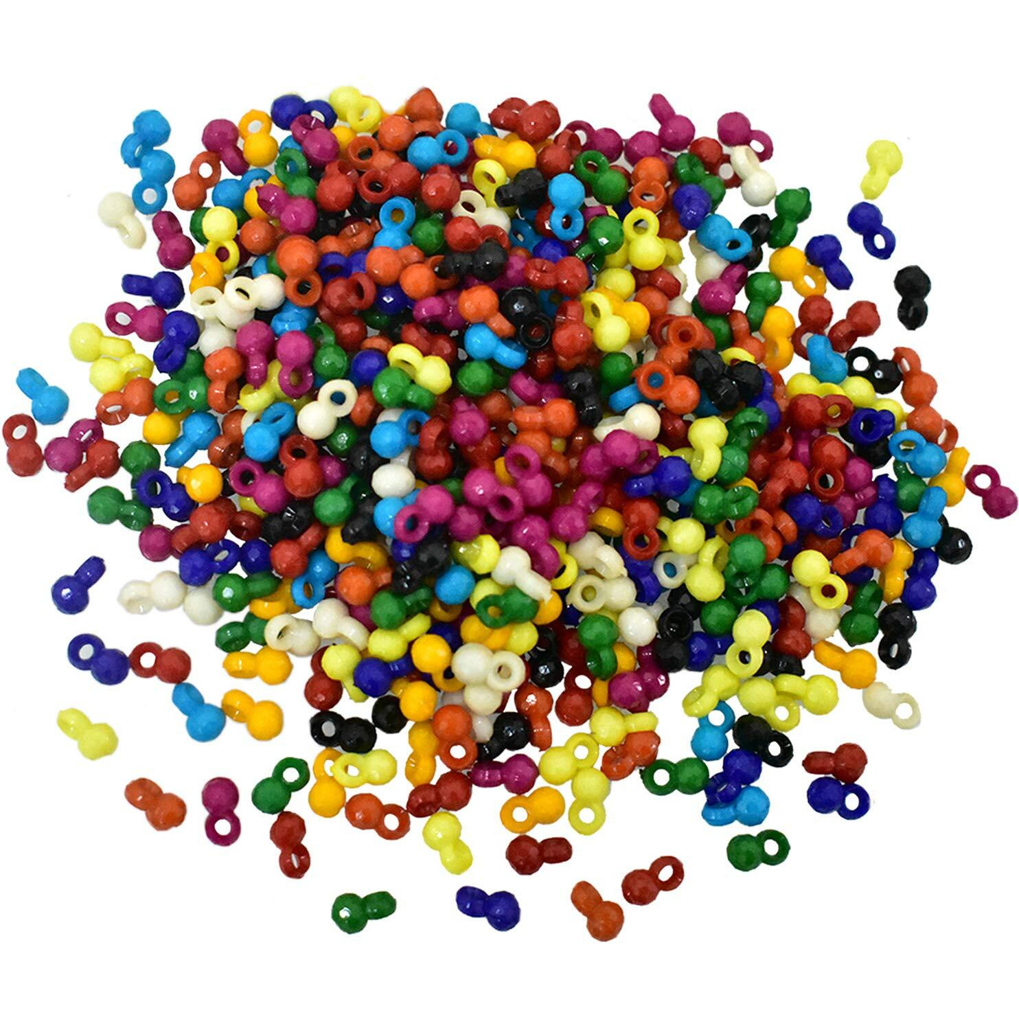 Embroiderymaterial Multicolor Plastic Beads Charms For Craft, Embroidery And Jewellery Making (50 Grams)
