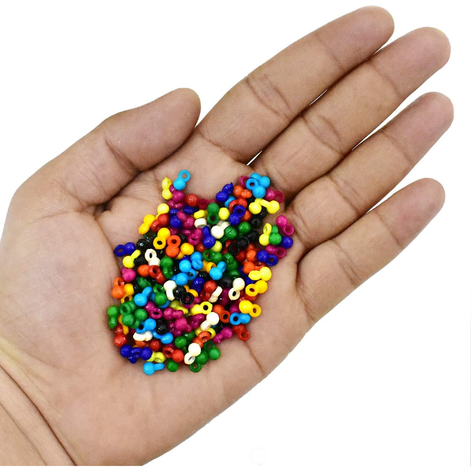 Embroiderymaterial Multicolor Plastic Beads Charms For Craft, Embroidery And Jewellery Making (50 Grams)