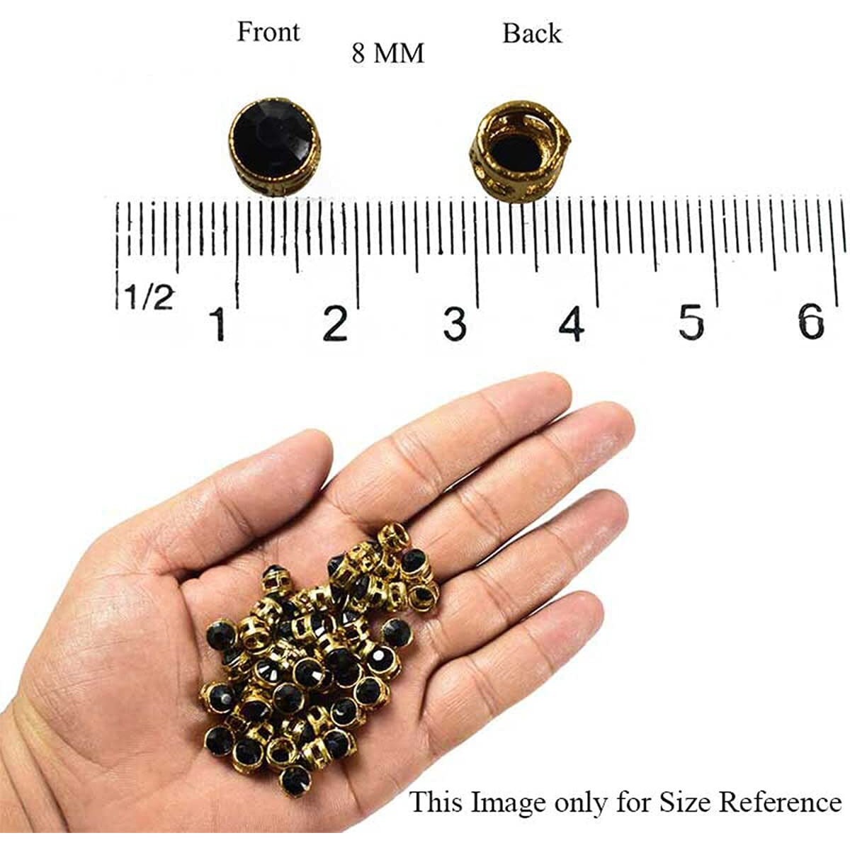 Embroiderymaterial Flat Back Emerald Green Rhinestones In Raised Setting In Round Shape For Jewelry Making & Embellishment-8Mm-50 Pieces