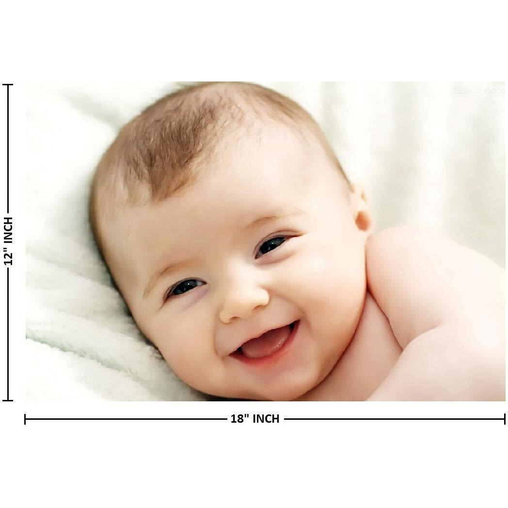Manial Set Of 4 Cute Smiling Baby Posters, Multicolour, Paper, 12 X 18 Inch, Large