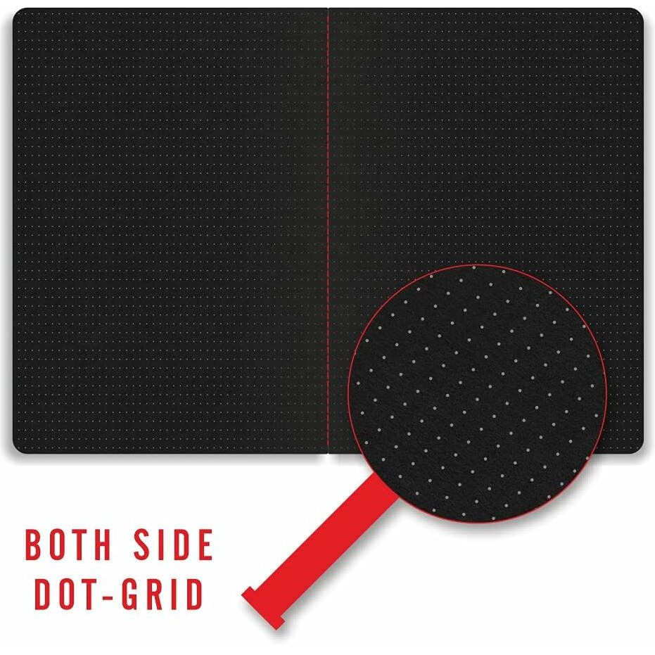 Anupam Ash Booklet Sketbook - Acid Free - Matte Black Dotted Grid Page - 180 Gsm - 40 Pages - A5 (Pack Of 2)
