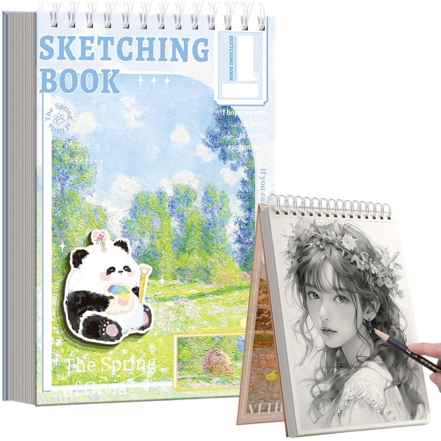 Funblast Sketching Book For Artist, A3 Thickened Sketchpad For Artist, Students Hand-Painted Colored Lead Picture Album Sketch Book For Painting, Drawing, Art & Craft Work (Panda, A3)
