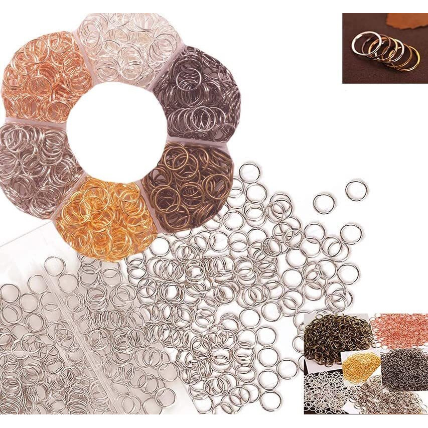 Diy Crafts 300 Grm, Chrom Silver, Jewelry 1100+ Jump Rings & 20 Pcs Lobster Claw Clasps, Open Jump Rings 4Mm - 10Mm For Jewelry Making Key Rings Necklace Repair (300 Grm, Chrom Silver)