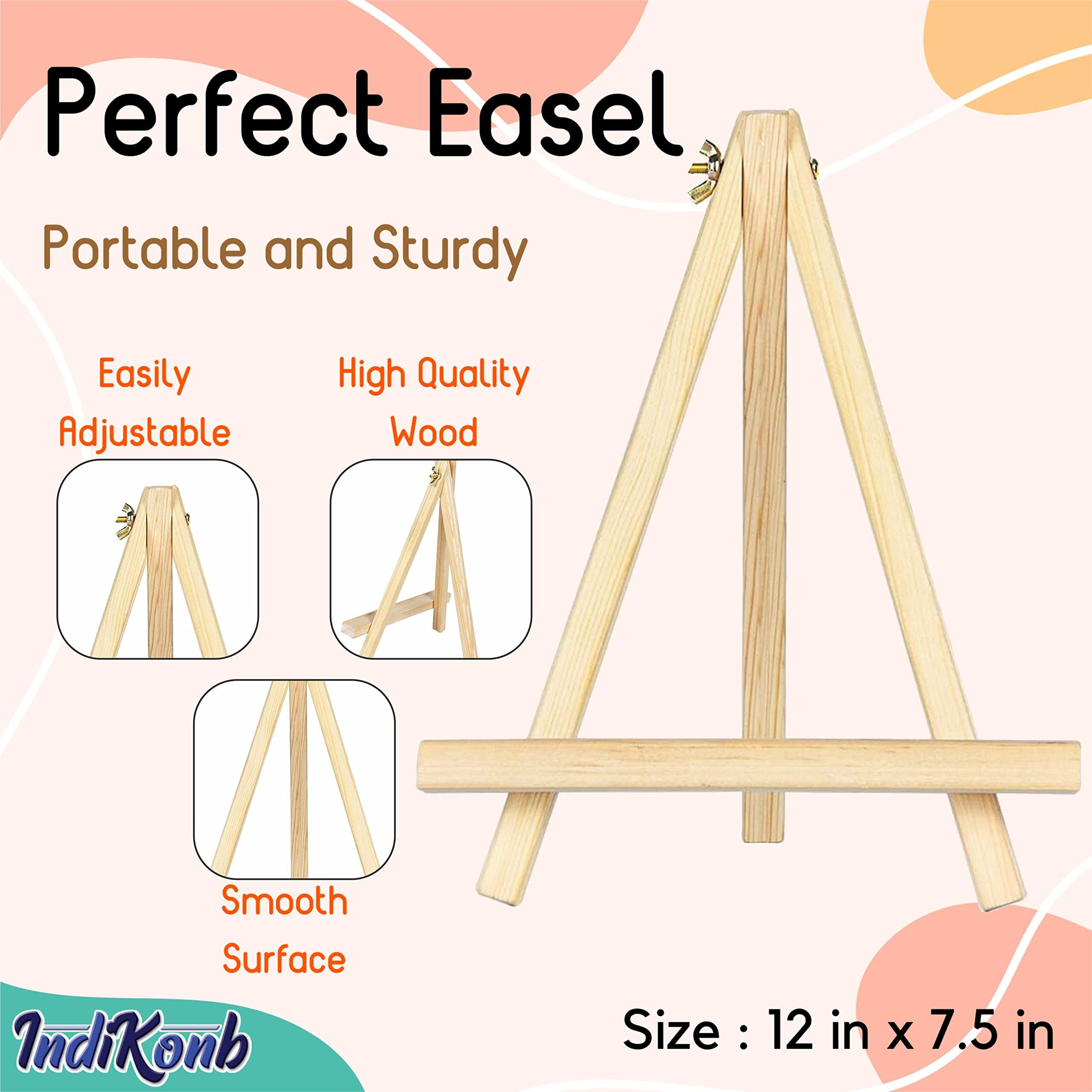Indikonb 40 Pc Canvas Painting Kit For Kids | Art Supplies Set With Easel, Paints, Brushes, Mdf Shapes, Shells & Palette | Birthday & Return Gift For Young Artists