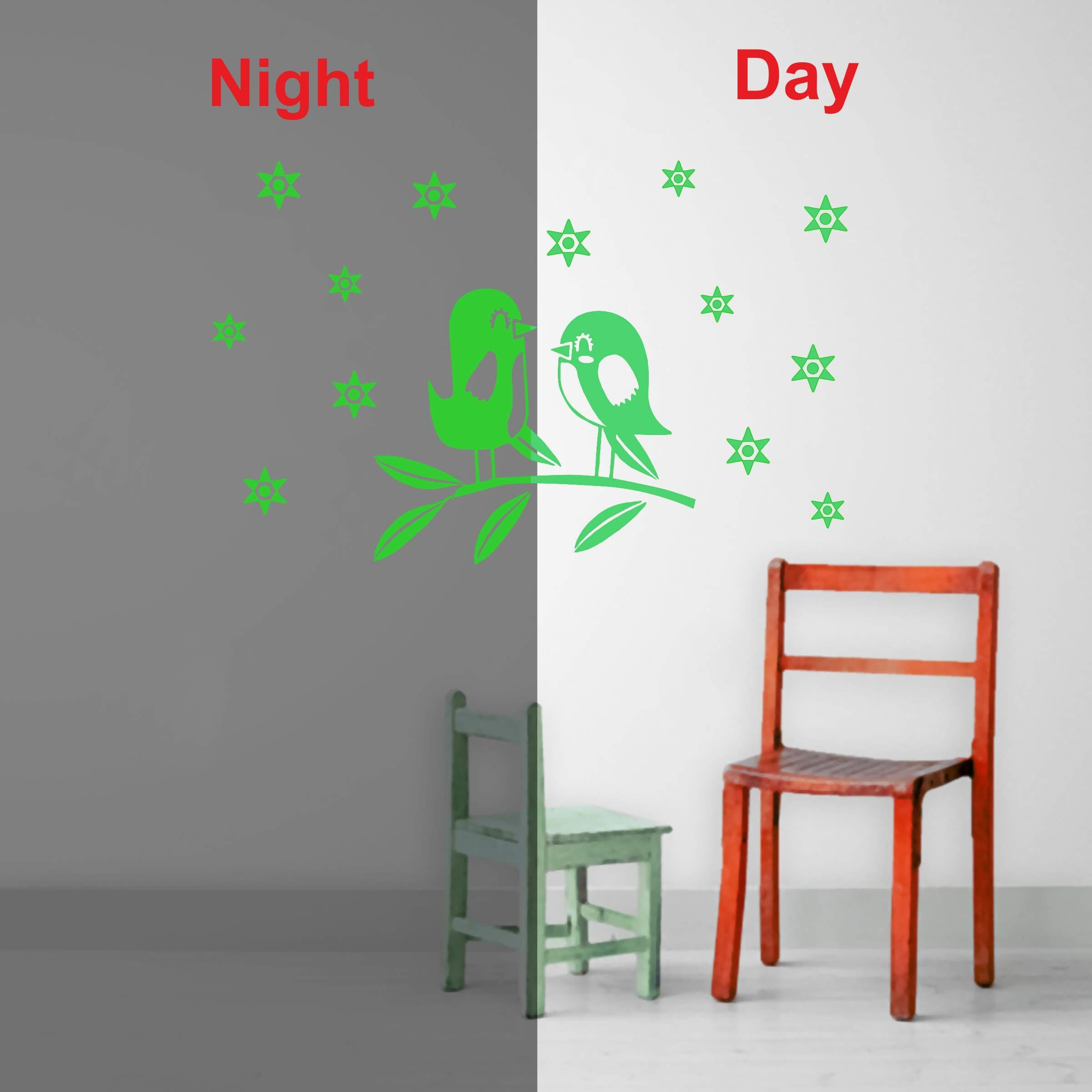 Dreamkraft Glow In The Dark Kids Room Decor Radium Sticker (Green, 57X37 Cm)