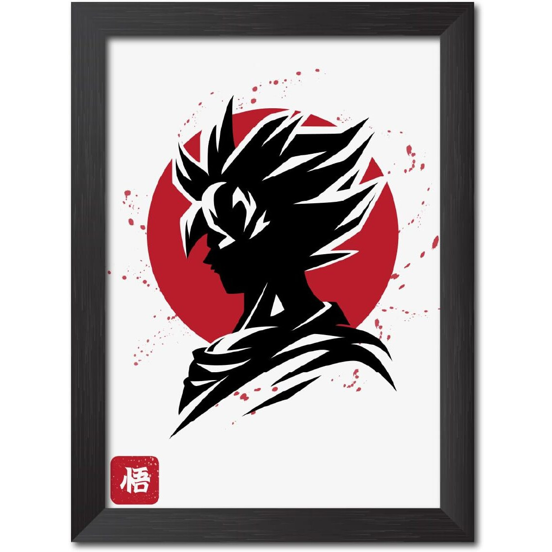 Tenorarts Goku Poster Dragon Ball Z Anime Laminated Poster Framed Painting With Matt Finish Black Frame (12Inches X 9Inches)
