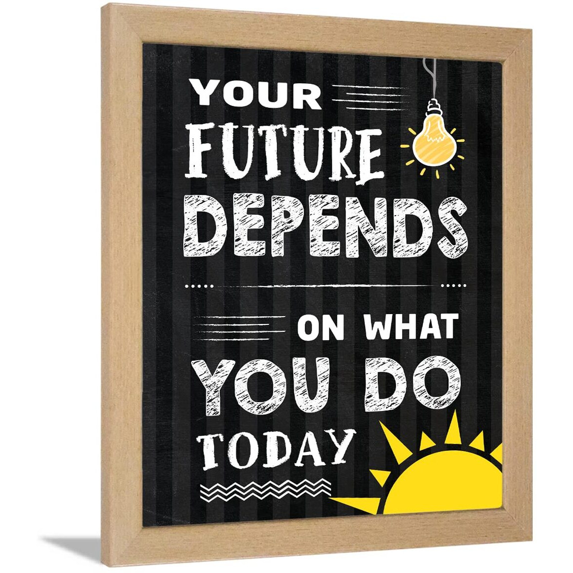Chaka Chaundh Acrylic-Motivational Quotes Frames-Framed Posters -Today Quotes Frames For Office,Student,Entrepreneur-Future Quotes Wall Frames(Your Future-Black Vintage), 2 Cm