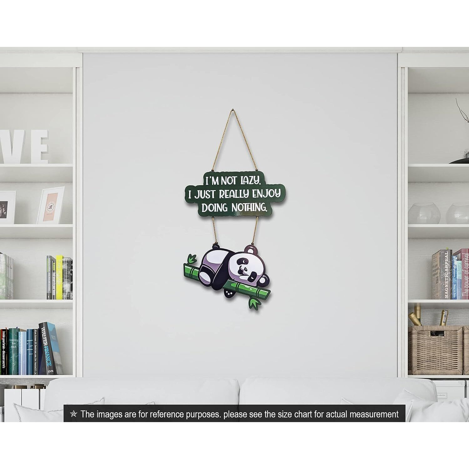 Metvan Lazy Panda Printed Wooden Wall Hanging With Quotes For Home Decor | Office | Gifts | Living Room | Bedroom | Wooden Decorative Items | Modern Painting | Artworks Decoration