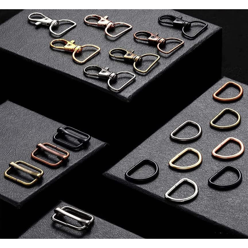 Diy Crafts 15 Pcs Slide Buckles, Chrome Silver, Swivel Clasps With D Rings Slide Buckles Set Lanyard Snap Hooks Keychain Clip Hooks D Keychain Rings Lobs(15 Pcs Slide Buckles, Chrome Silver)