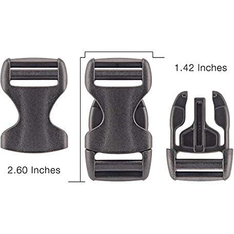 Diy Crafts Black, Pack Of 8 Pcs, 1 Inch Dual Adjustable Side R (Black, Pack Of 8 Pcs)