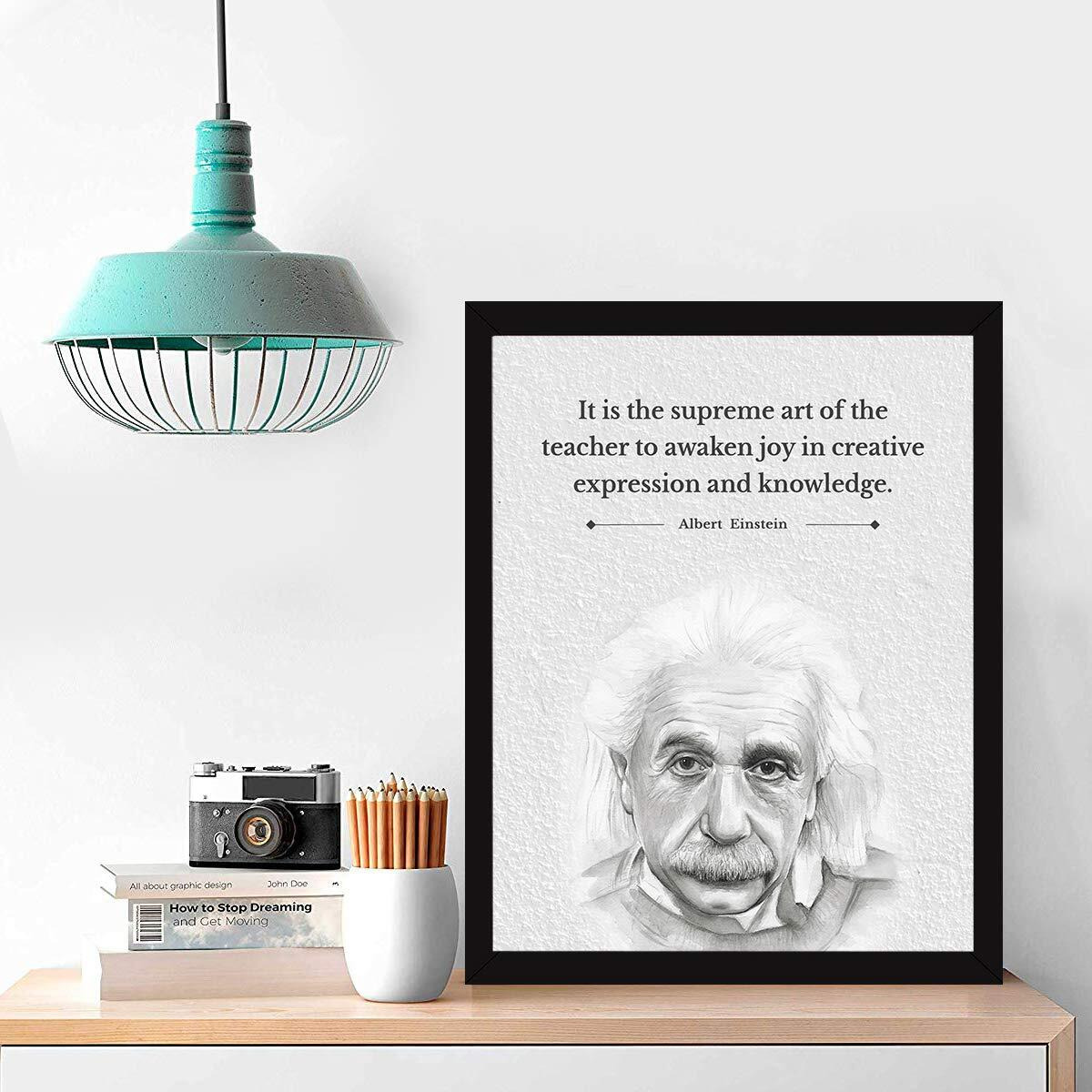 Chaka Chaundh - Motivational Quotes Frames - Framed Posters With Frame  Suitable Albert Einstein Quotes Wall Frames For Office, Student And Study Room - Photos With Quotes - (14 X 11 Inches)