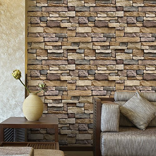 Jaamso Royals 3D Modern Brick Wallpaper, Wall Poster, Wall Sticker, Pvc Self Adhesive For Bedrooms, Living Room, Hall, Play Room, Garden Home Decoration Stickers (500Cm X 45Cm)