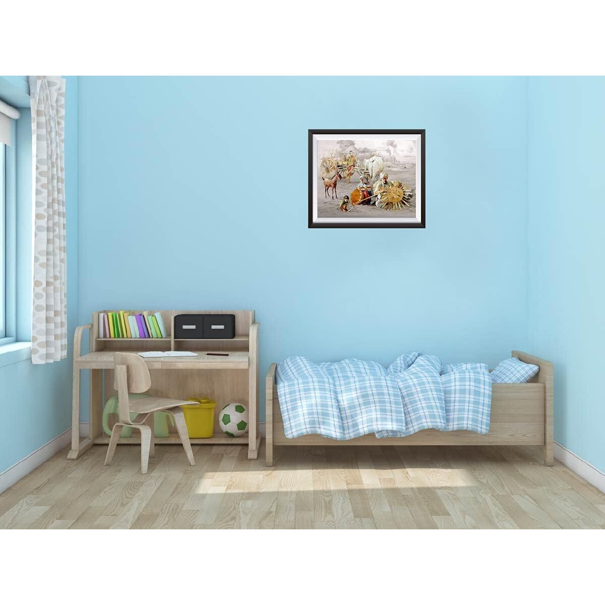 Tree Maison Coronating Homes Treemaison Village Scene Painting Without Frame (17 Inch X 13 Inch) Multicolor
