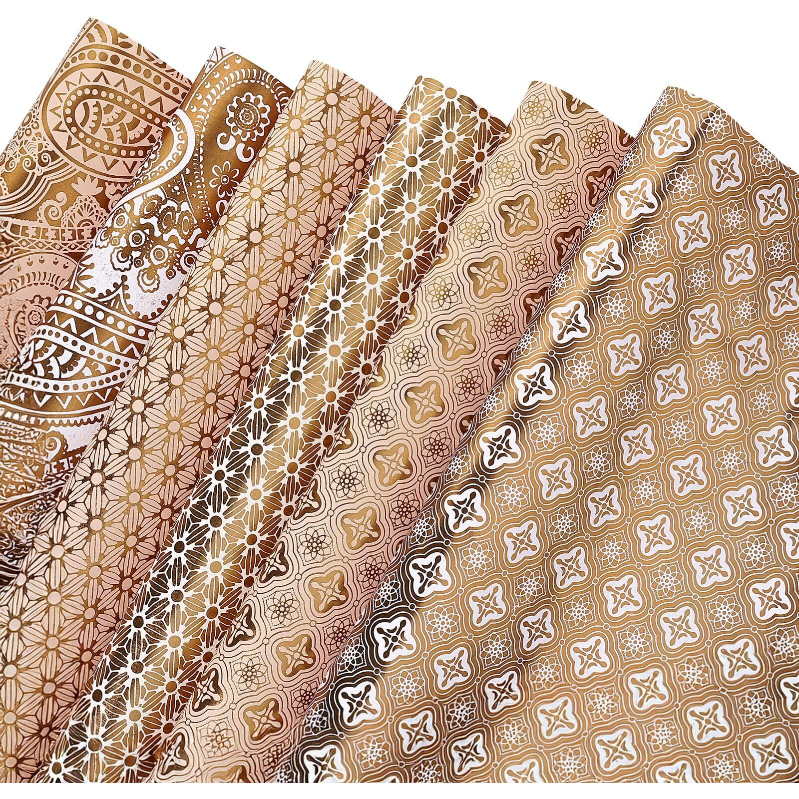 Kidsywinsy Premium Gift Wrapping Paper Sheets (Copper Foil, Pack Of 12) With Tags, Ribbon Bows, Confetti | Gift Wrap Paper For Packing | Wrapping Sheets For Birthday, Wedding Anniversary, Festive Occasions