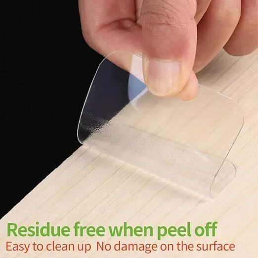 Tapahpriyay Double Side Tape Sticker Strong Waterproof Wall Indoor Square Mounting Nano Adhesive No Trace Gel Clear Use For Bedroom Home Kitchen Hotel (40 Pcs Double Side Sticker)