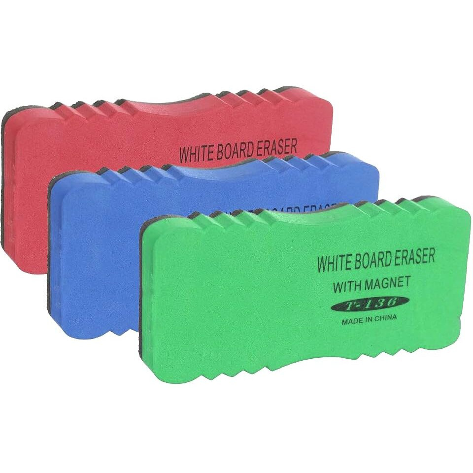 Accuprints Magnetic Whiteboard Erasers, Pack Of 1,(Random Color  Pack Of 1). Red Blue Green Colours Available
