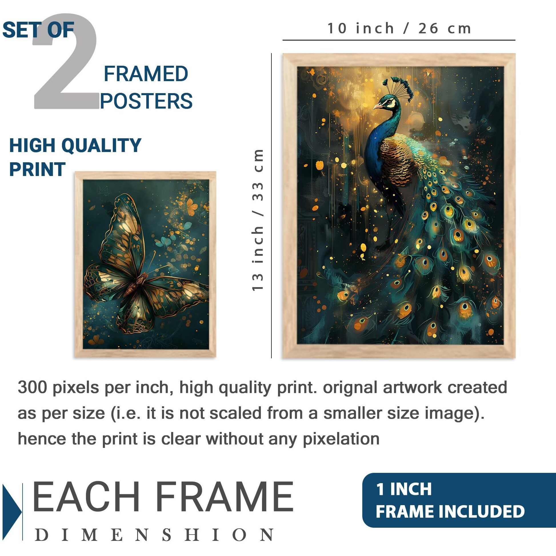 Artifly - Modern Art Wall Painting With Frame For Living Room Bedroom Hall Office - Abstract Framed Painting For Wall Decoration - Wall Decor For Home - Set Of 4 (Painting 3)