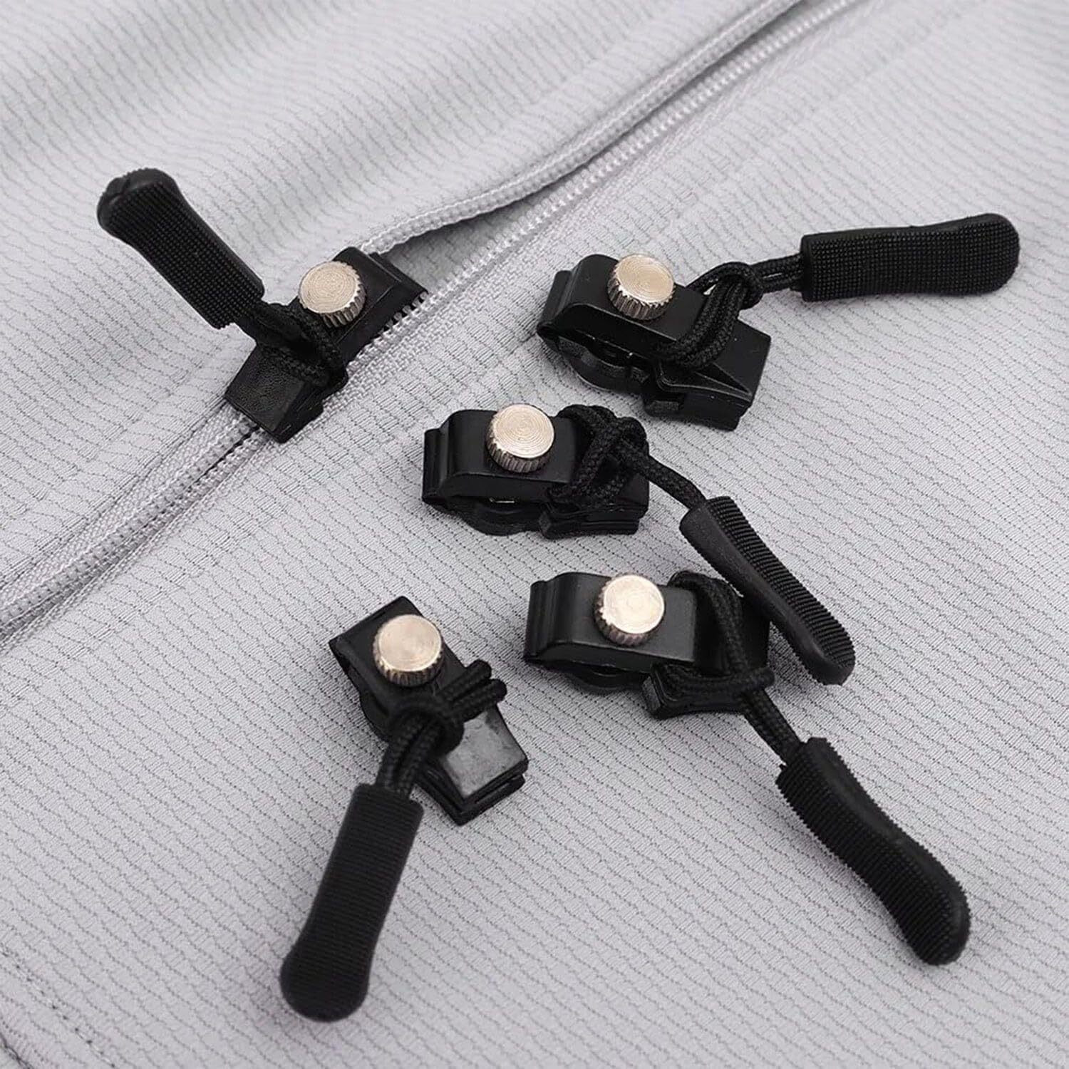 Badhi Enterprise Instant Zipper Repair Kit, Universal Zipper Slider Replacement, Adjustable Zipper Fixer Zipper Pull For Luggage Backpack Wallets Suitcases Tents Jackets Skirts Jeans.Balck Pack Of 4