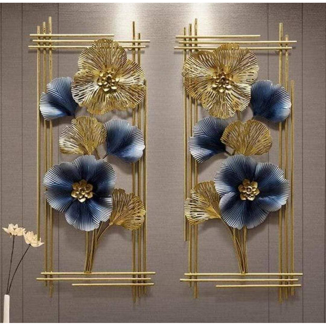 Anshika International Flower Metal Wall Art Iron Wall Sculpture/Wall Hanging Home Decoration Perfect For Living Room/Hotel/Restaurant/Bedroom/Drawing Room (Size 41X17 Inch) 02