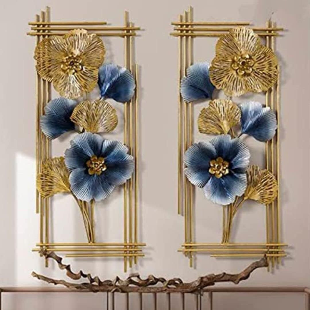 Anshika International Flower Metal Wall Art Iron Wall Sculpture/Wall Hanging Home Decoration Perfect For Living Room/Hotel/Restaurant/Bedroom/Drawing Room (Size 41X17 Inch) 02
